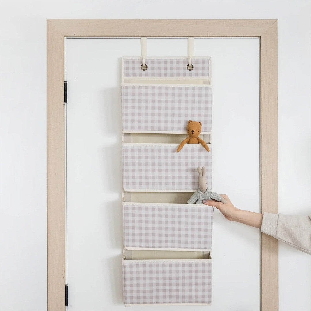 3 sprouts wandorganiser - gingham beige | 107-015-007 | 4