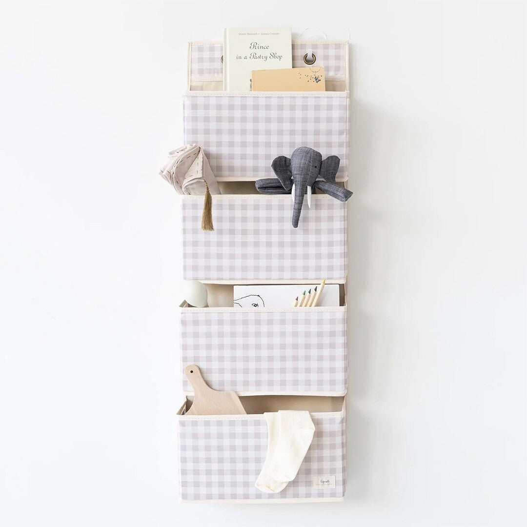 3 sprouts wandorganiser - gingham beige | 107-015-007 | 5