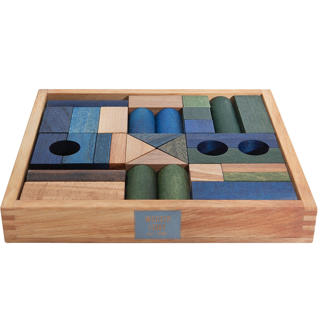 wooden story stapelblokken - koel - 30st | WS141 | 2