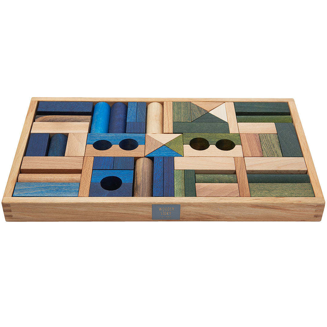 wooden story stapelblokken - koel - 54st | WS143A43 | 2