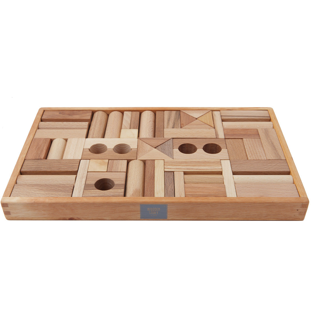 wooden story stapelblokken - naturel - 54 st | WS03 | 