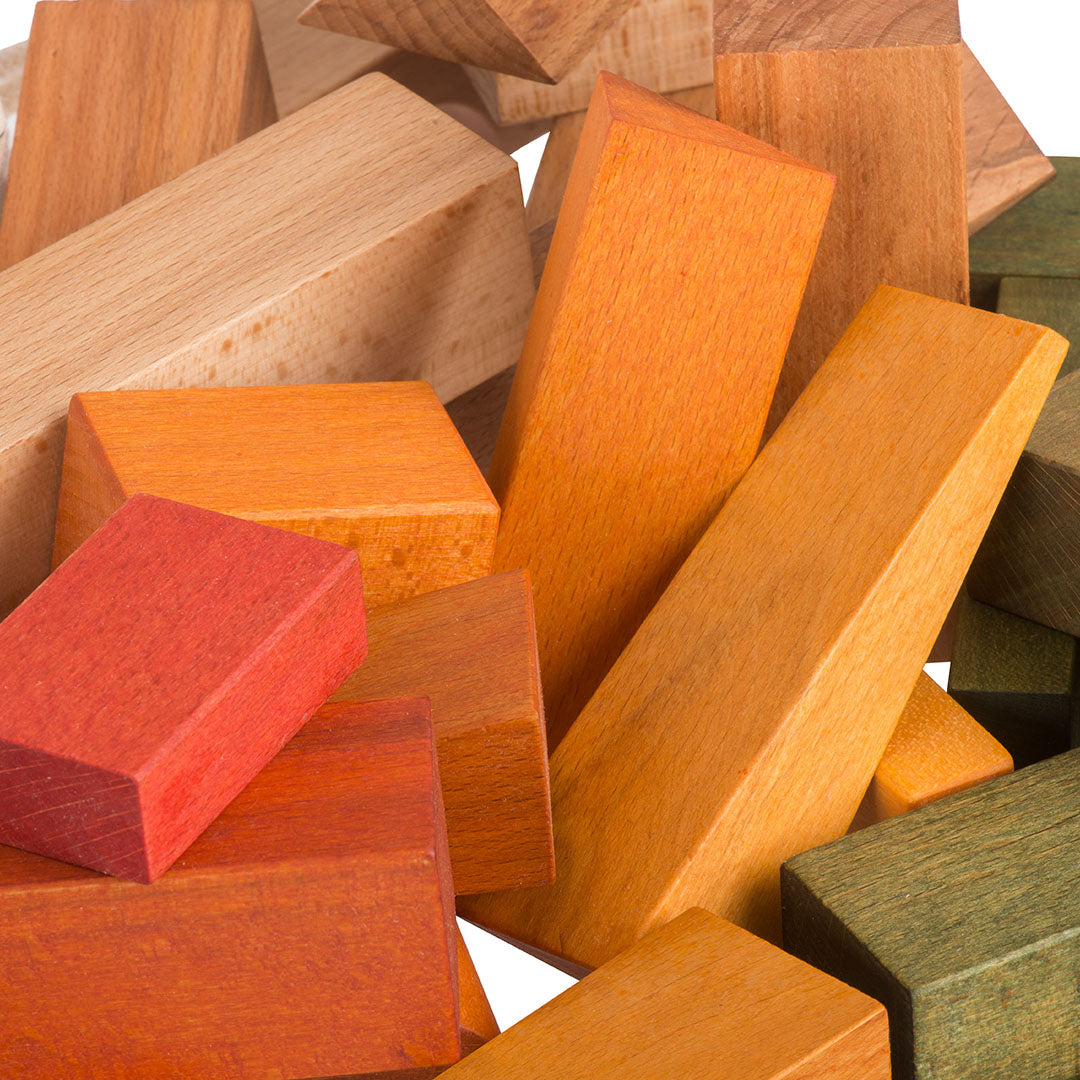 wooden story stapelblokken XL - regenboog - 50 st | WS10 | 2