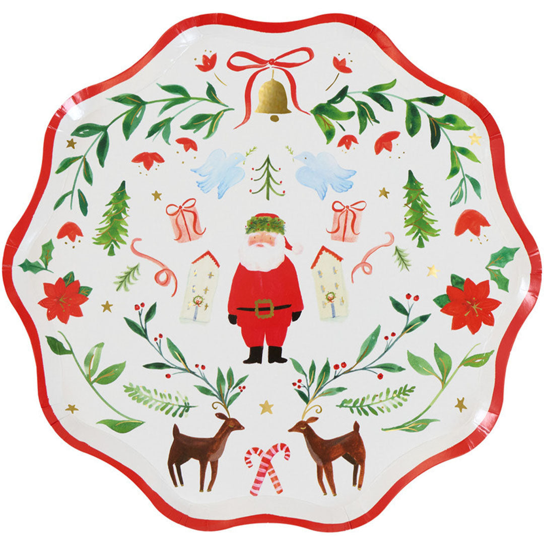 meri meri borden foliage santa - klein - 8st | 303657 | 