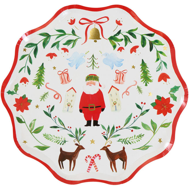 meri meri borden foliage santa - klein - 8st | 303657 | 