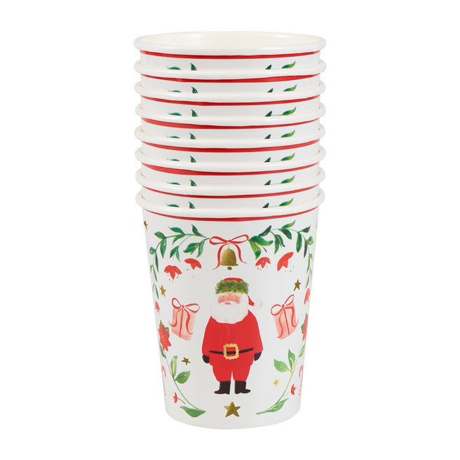 meri meri bekers foliage santa - 8st | 303819