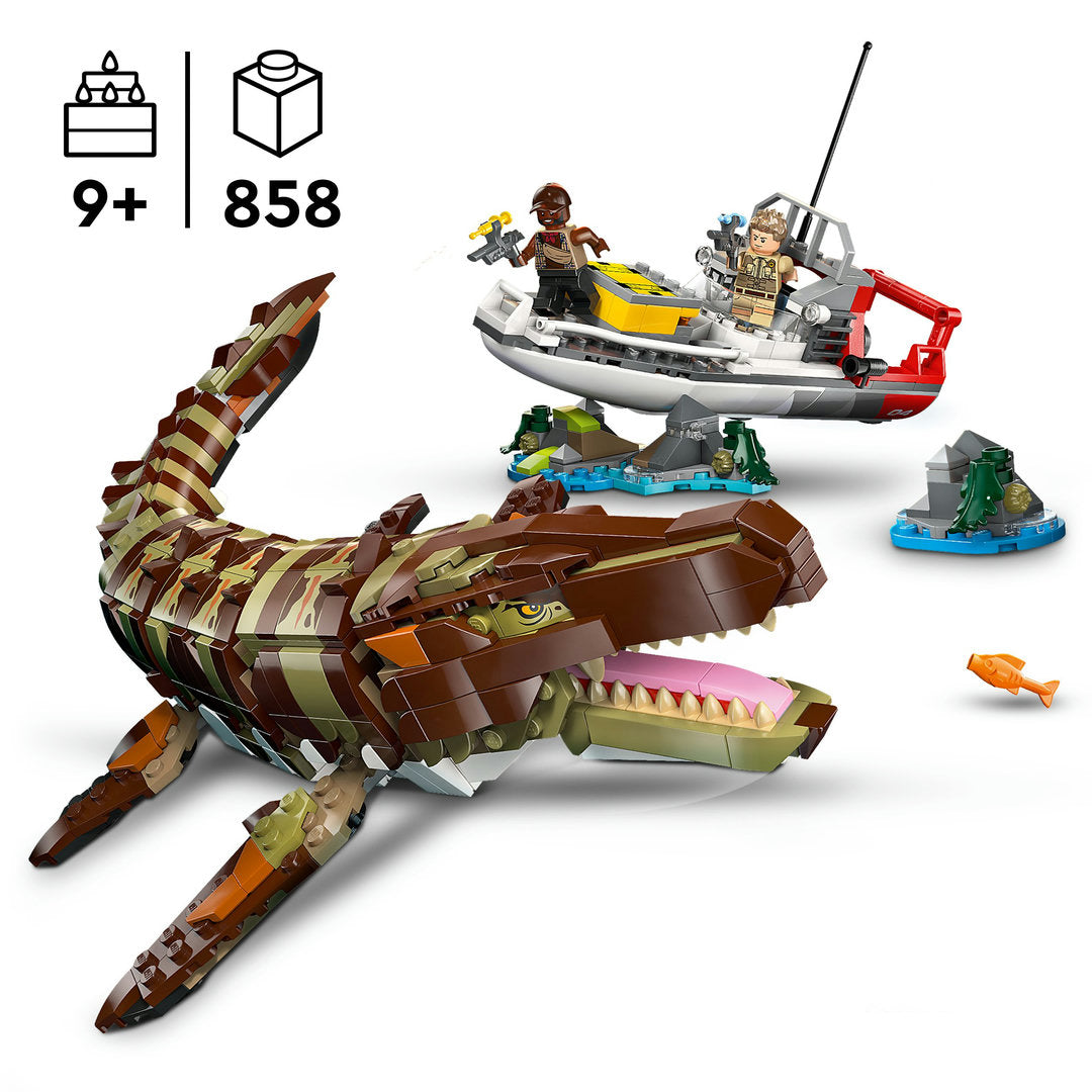 LEGO jurassic world bouwbare mosasaurus bootmissie