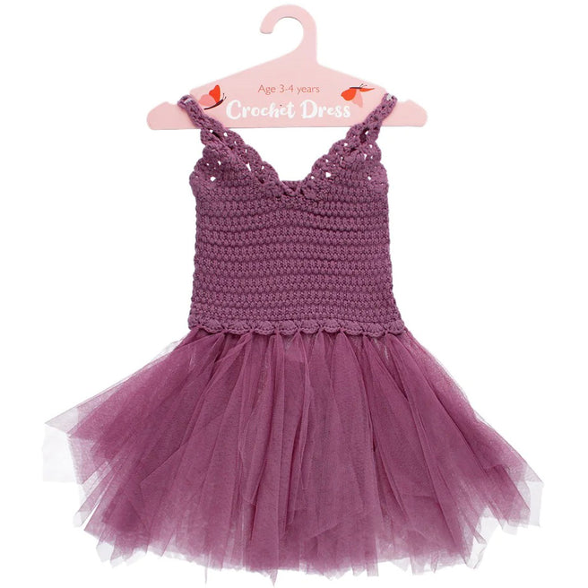 30913 | rex london verkleedjurk gehaakt - paars - 3-4 jaar | 1