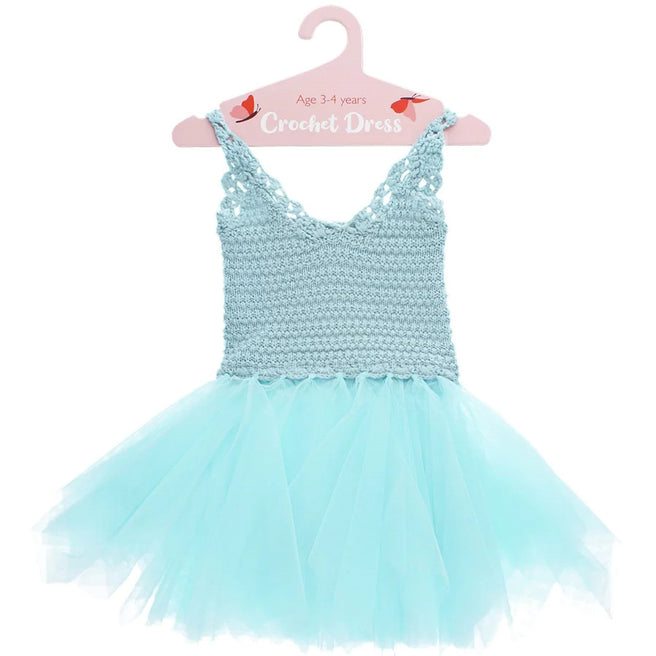 30914 | rex london verkleedjurk gehaakt - aquablauw - 3-4 jaar | 1
