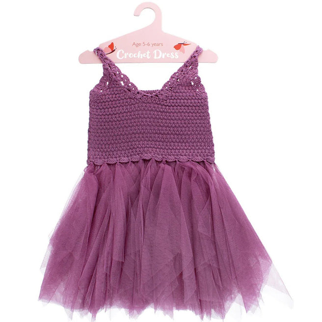 30917 | rex london verkleedjurk gehaakt - paars - 5-6 jaar | 1