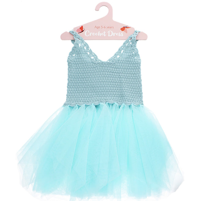 30918 | rex london verkleedjurk gehaakt - aquablauw - 5-6 jaar | 1