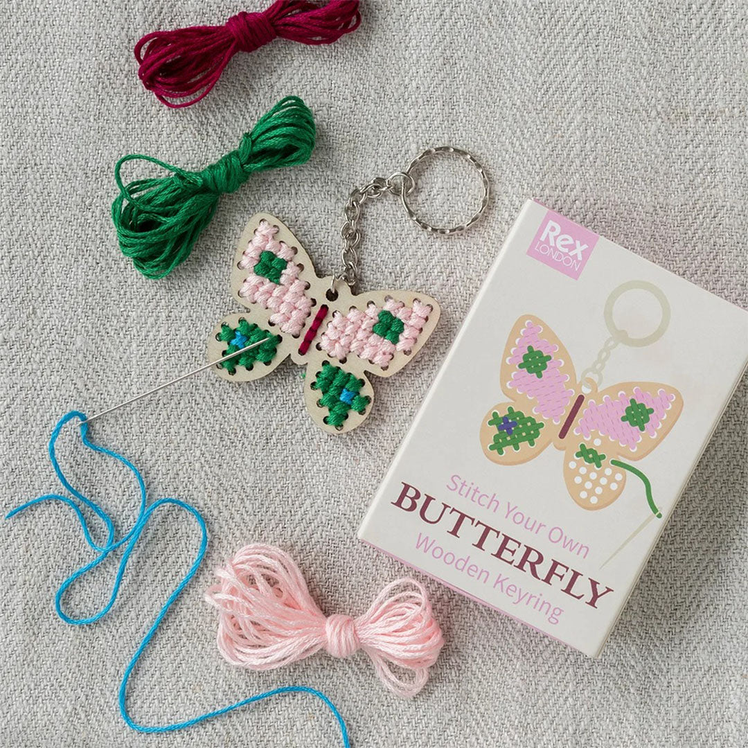 31027 | rex london knutselset sleutelhanger borduren - butterfly | 2