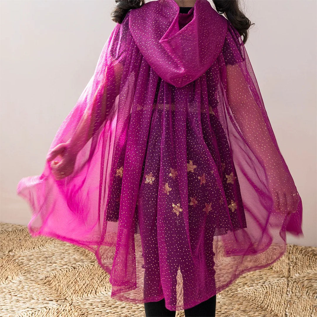 31278 | rex london verkleedcape glitter - dark pink | 2