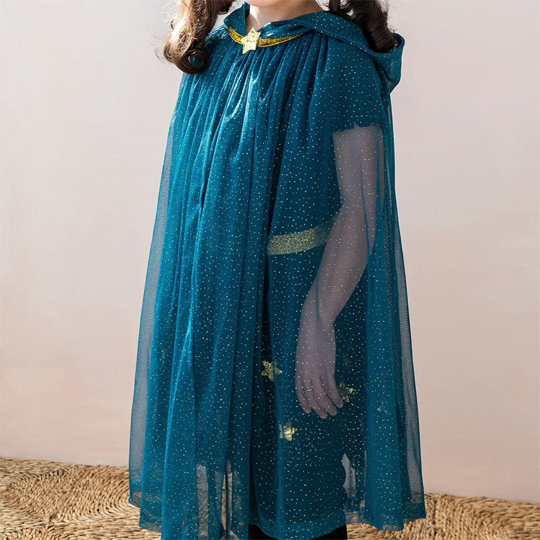 31280 | rex london verkleedcape glitter - blue | 2