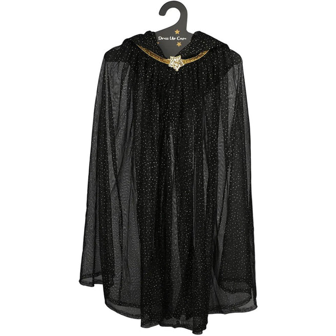 31281 | rex london verkleedcape glitter - black | 1