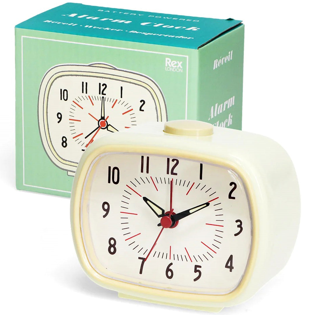 31335 | rex london retro wekker - ivoorwit | 3