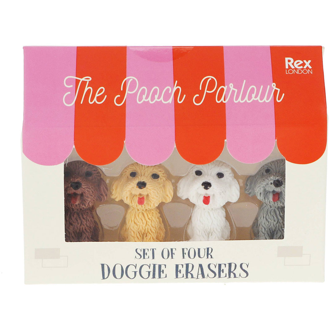 Pencil top erasers (set of 4) - Pooch Parlour | REX31578 | 1