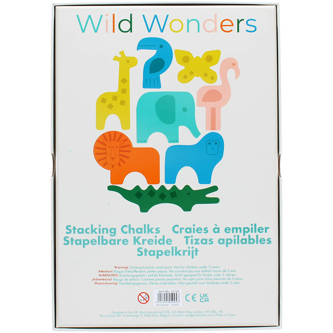 rex london stapel stoepkrijt wild wonders - dieren - 8st | REX31734 | 3