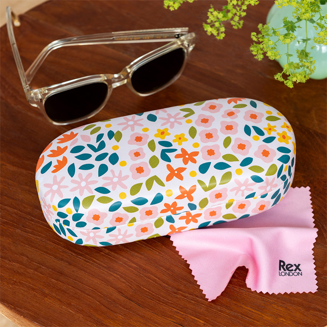 rex london brillenkoker met poetsdoekje ditsy floral | REX31914 | 4
