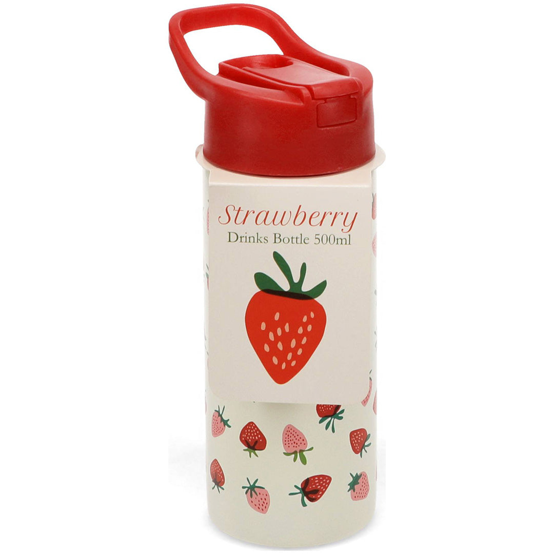 rex london rvs drinkfles met rietje little strawberry - 500 ml | REX31947 | 4