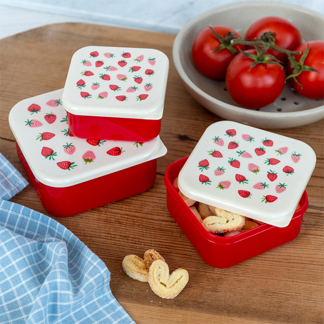 rex london snackdoosjes little strawberry - 3st | REX31949 | 3