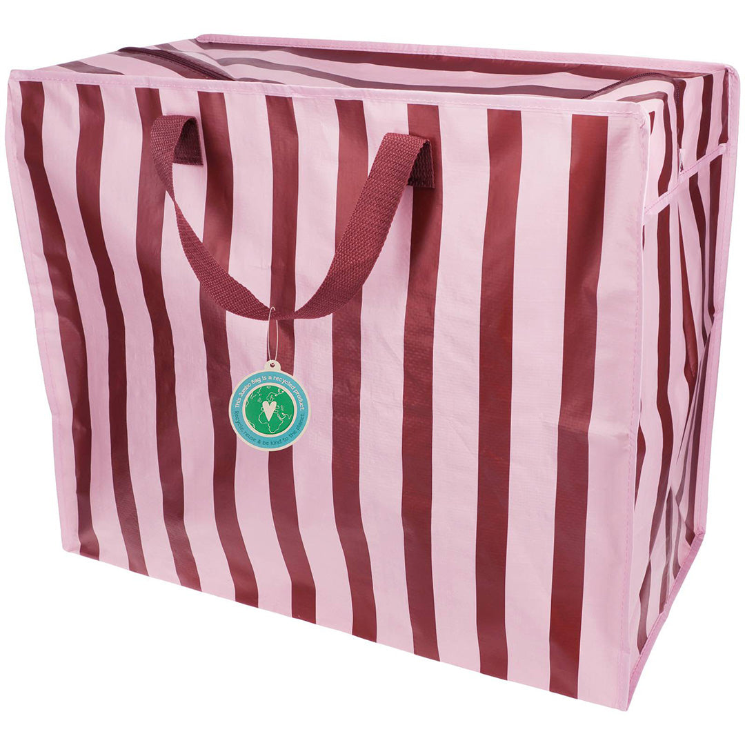 rex london jumbo opbergtas pink with brown stripe | REX32263 | 1