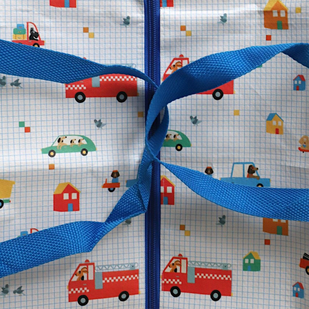 36796 | le petit souk jumbo opbergtas - voertuigen en honden | 2