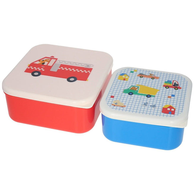 36868 | le petit souk lunchbox set - voertuigen en honden - 2st | 1