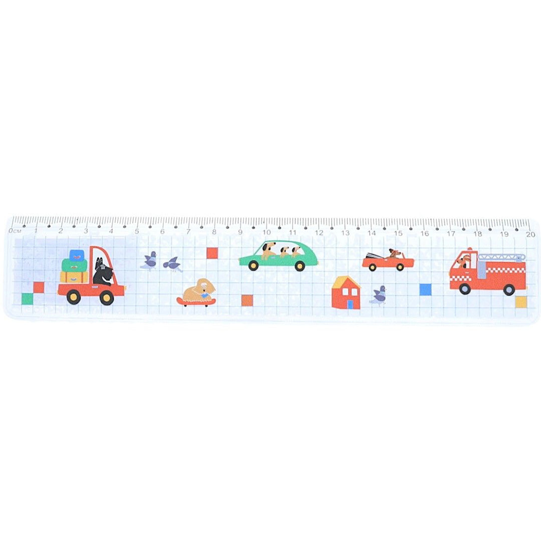 37475 | le petit souk liniaal glitter - voertuigen en honden - 20 cm | 1