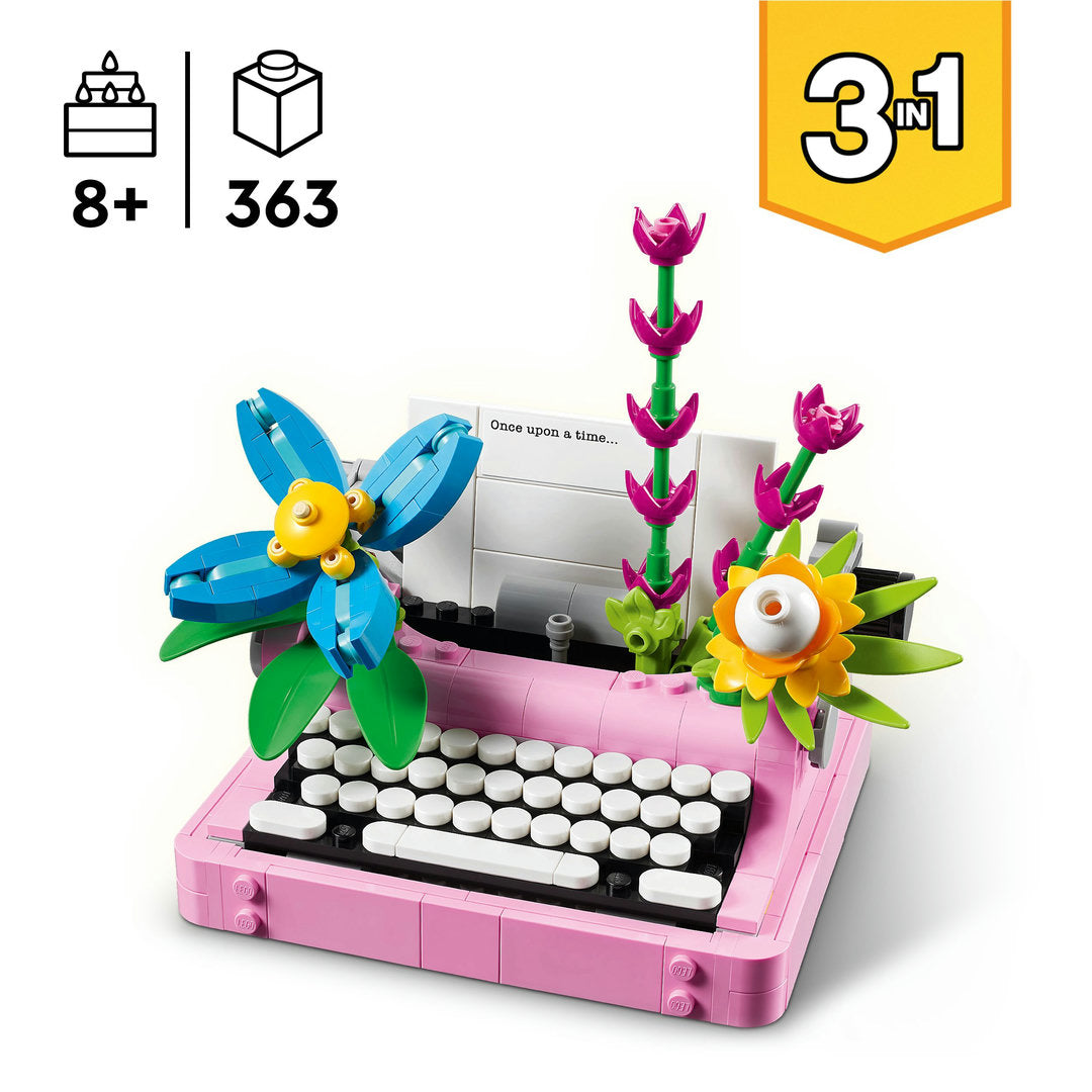 LEGO creator 3-in-1 typemachine met bloemen speelset