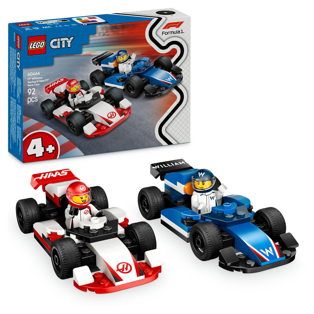 LEGO city f1 williams racing en haas f1 racewagens