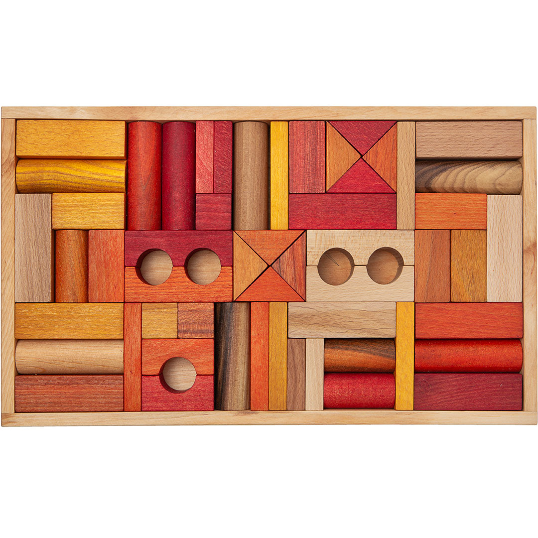wooden story stapelblokken - warm - 54st | WS144 | 