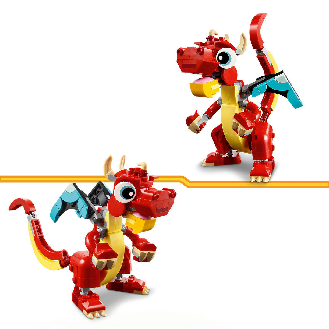 LEGO creator rode draak 3-in-1 dierenset