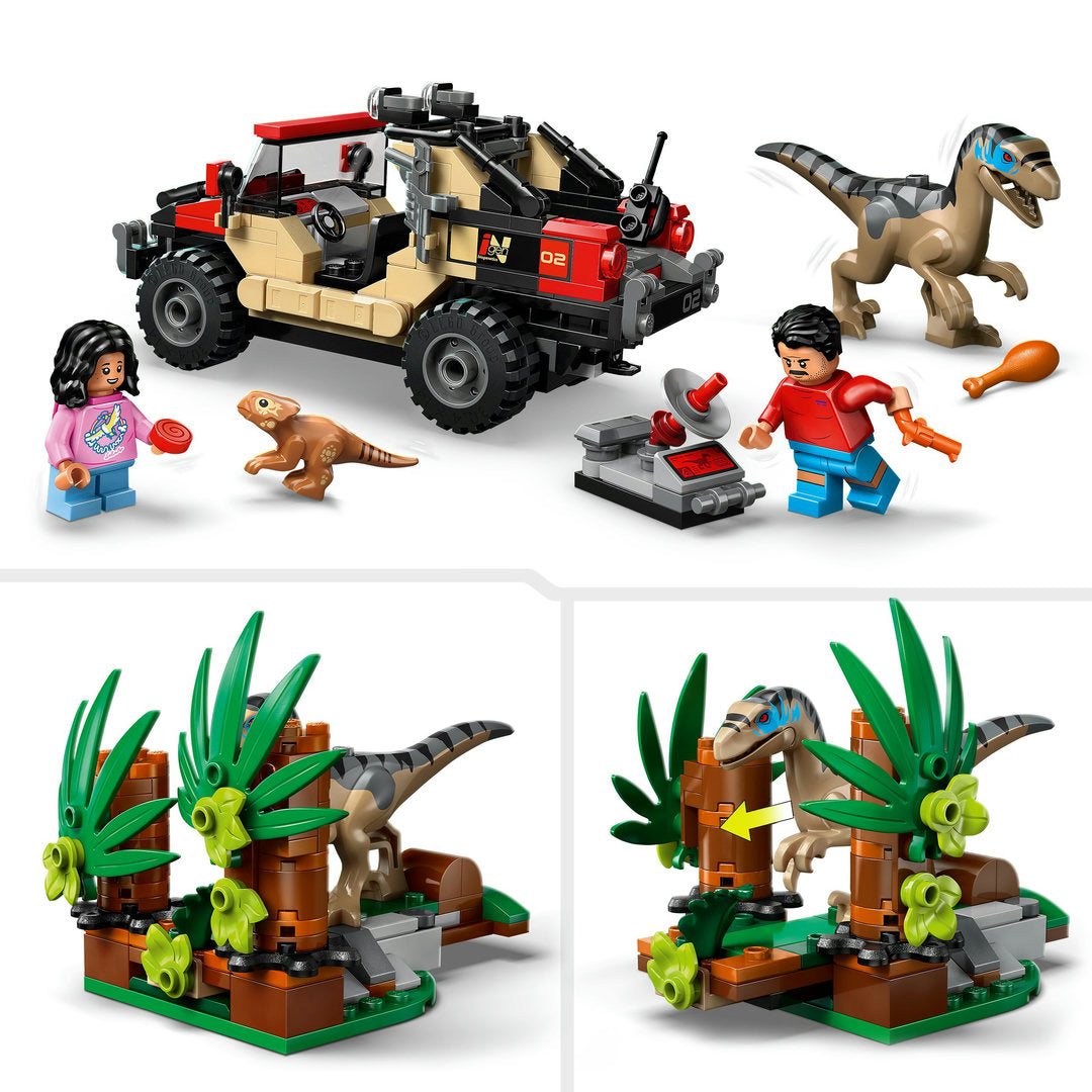 LEGO jurassic world offroad raptorontsnapping