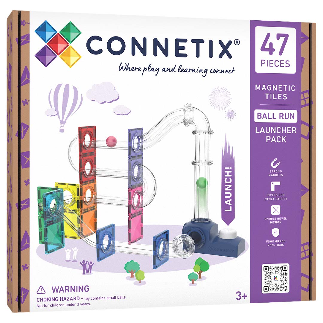 connetix magnetische tegels knikkerbaan lanceerset - 47st | CT-BA-00047-LA | 