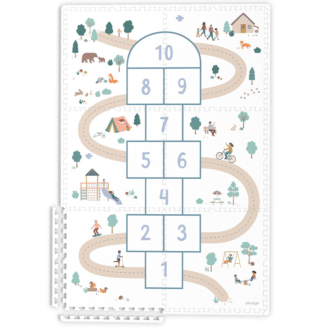 4895250601574 | play&go 3-in-1 foam speelmat tiloo - hopscotch - 120x180 cm | 1