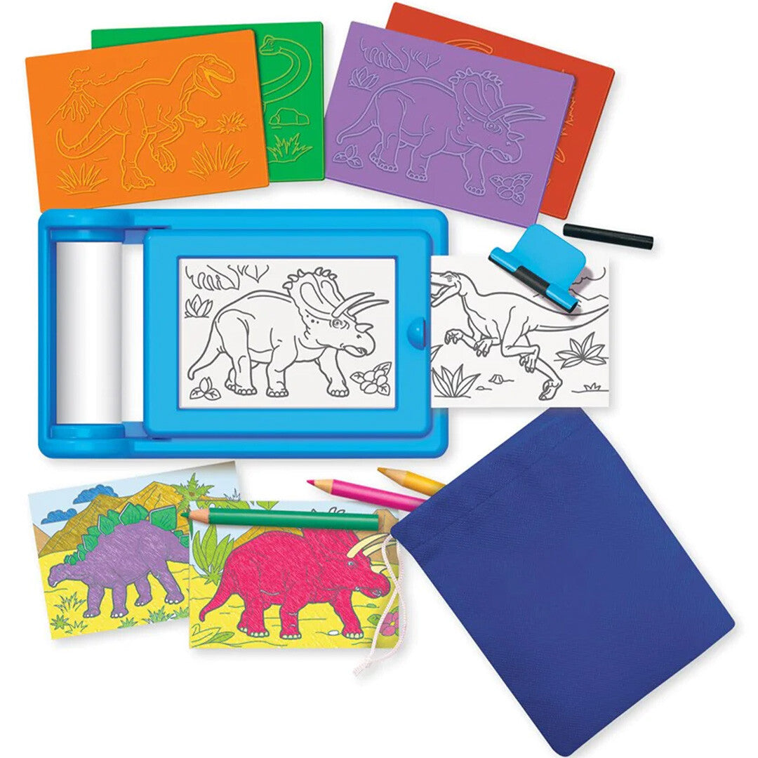 4M kidzmaker tekenset dinosaurus rub art  | 5664790 | 1