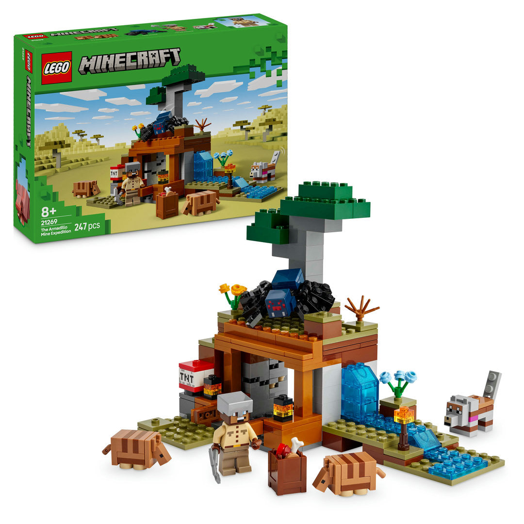 LEGO minecraft de gordeldieren bij de mijn