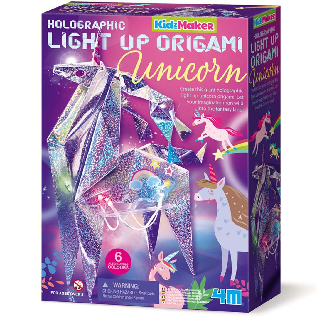 4m holografische origami eenhoorn met licht | 5604776 | 0