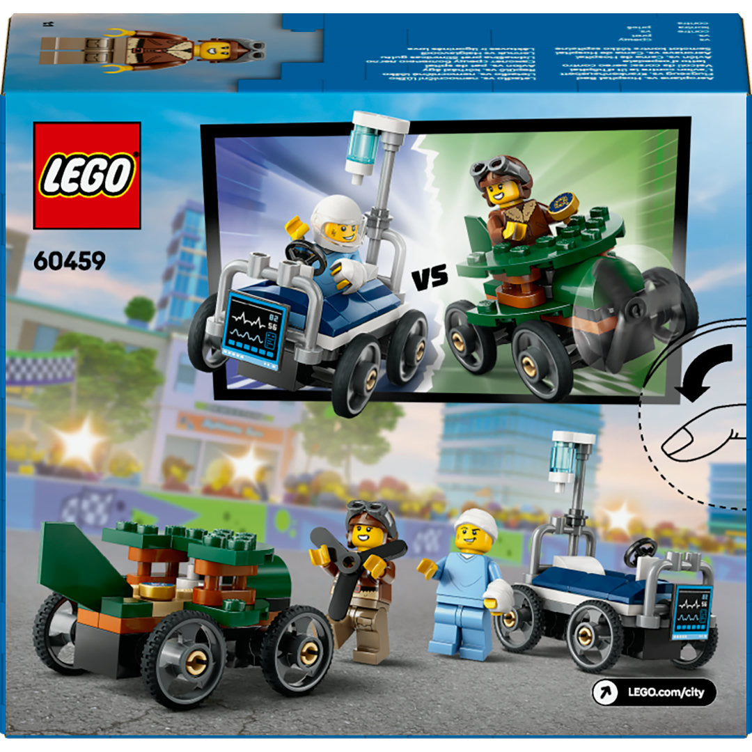 LEGO city raceautopakket vliegtuig vs. ziekenhuisbed