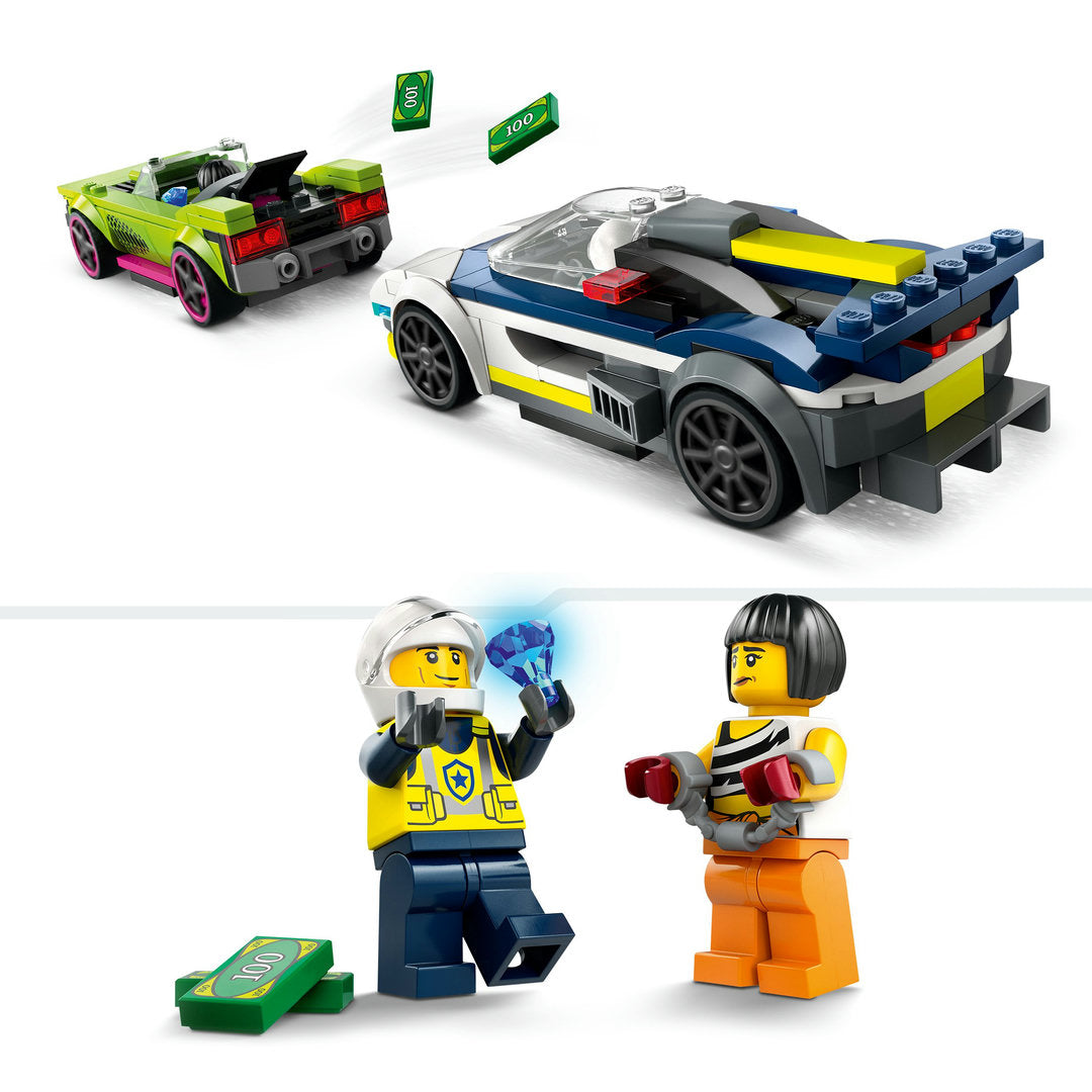 LEGO city politiewagen en snelle autoachtervolging set