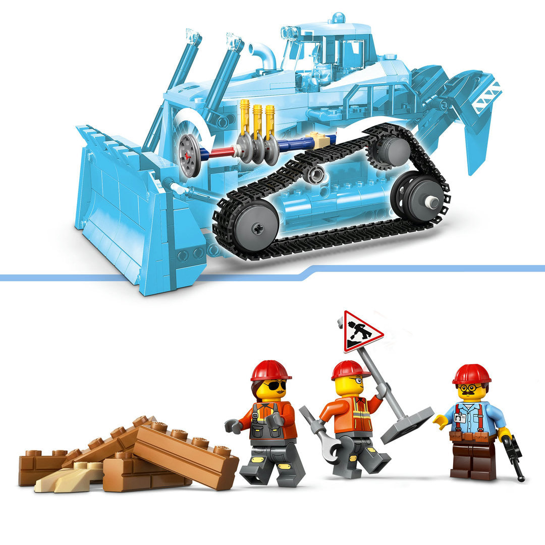 LEGO city gele bulldozer bouwplaatsvoertuig