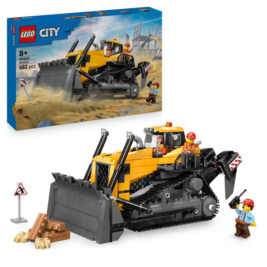 LEGO city gele bulldozer bouwplaatsvoertuig