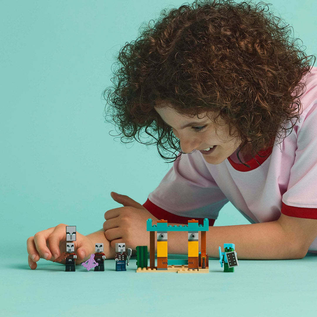 LEGO minecraft de illagers in de woestijn gamingset
