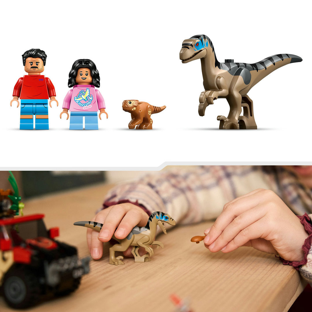 LEGO jurassic world offroad raptorontsnapping