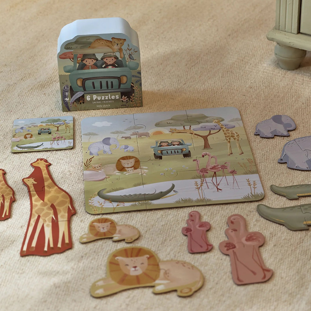 little dutch puzzel safari friends - 6-delig