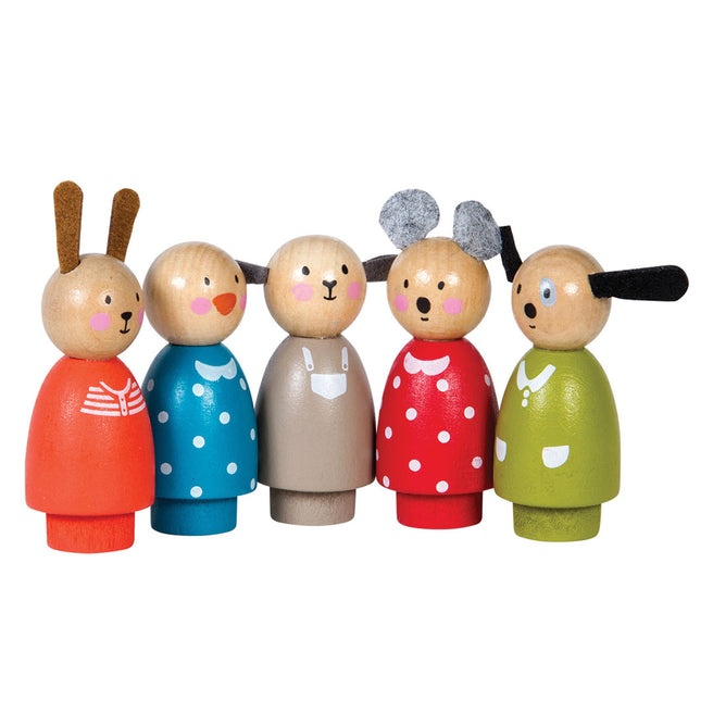 moulin roty houten speelfiguren la grande famille - 5st | 632421 | 1