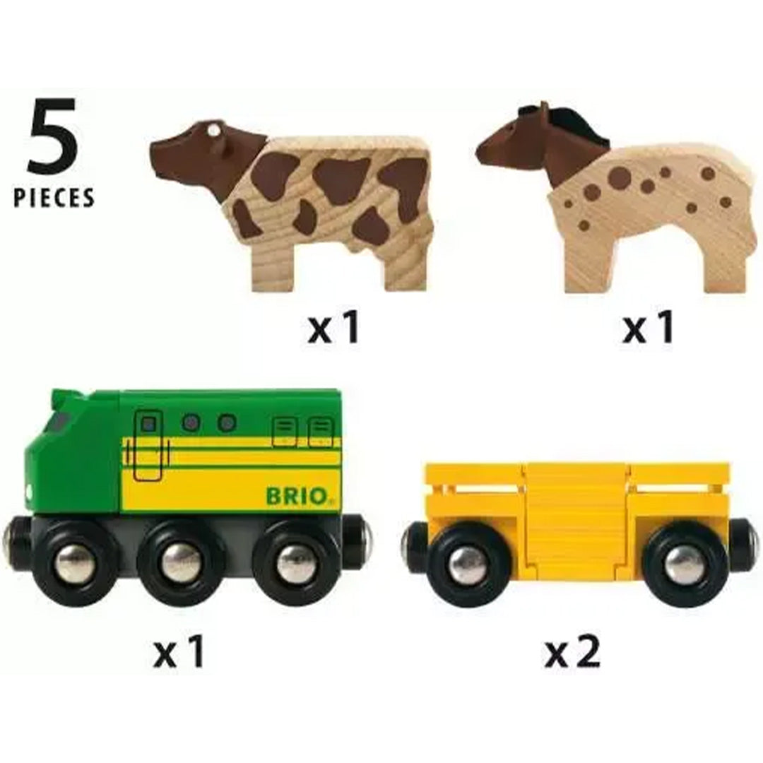 brio trein met boerderijdieren - 5-delig