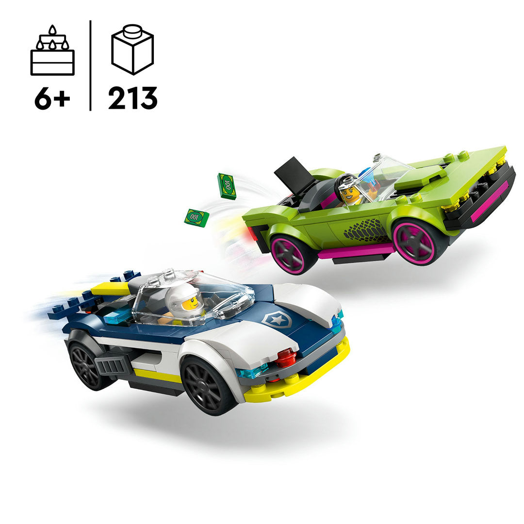 LEGO city politiewagen en snelle autoachtervolging set