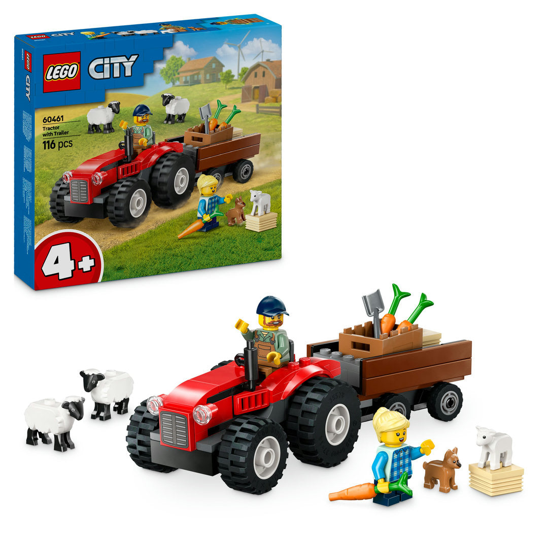 LEGO city rode tractor met aanhanger en schapen