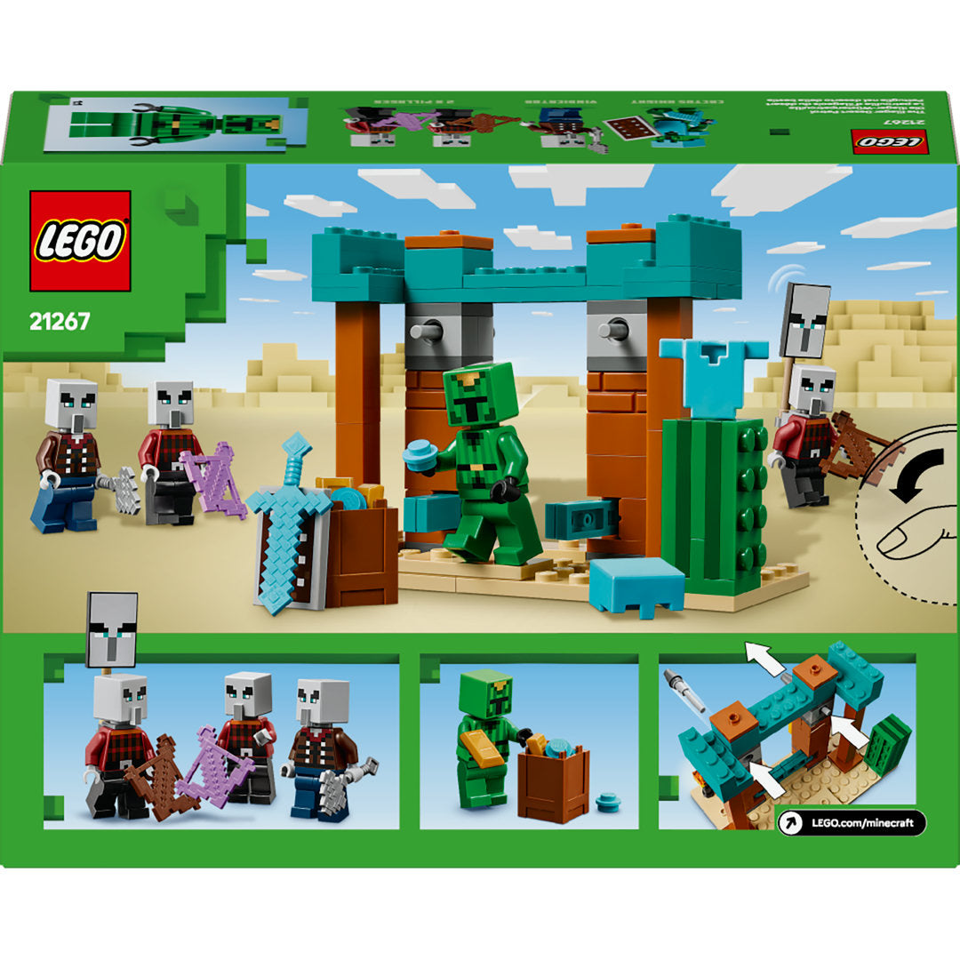 LEGO minecraft de illagers in de woestijn gamingset